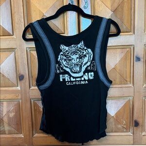 We The Free Black Tiger Graphic Tank Top